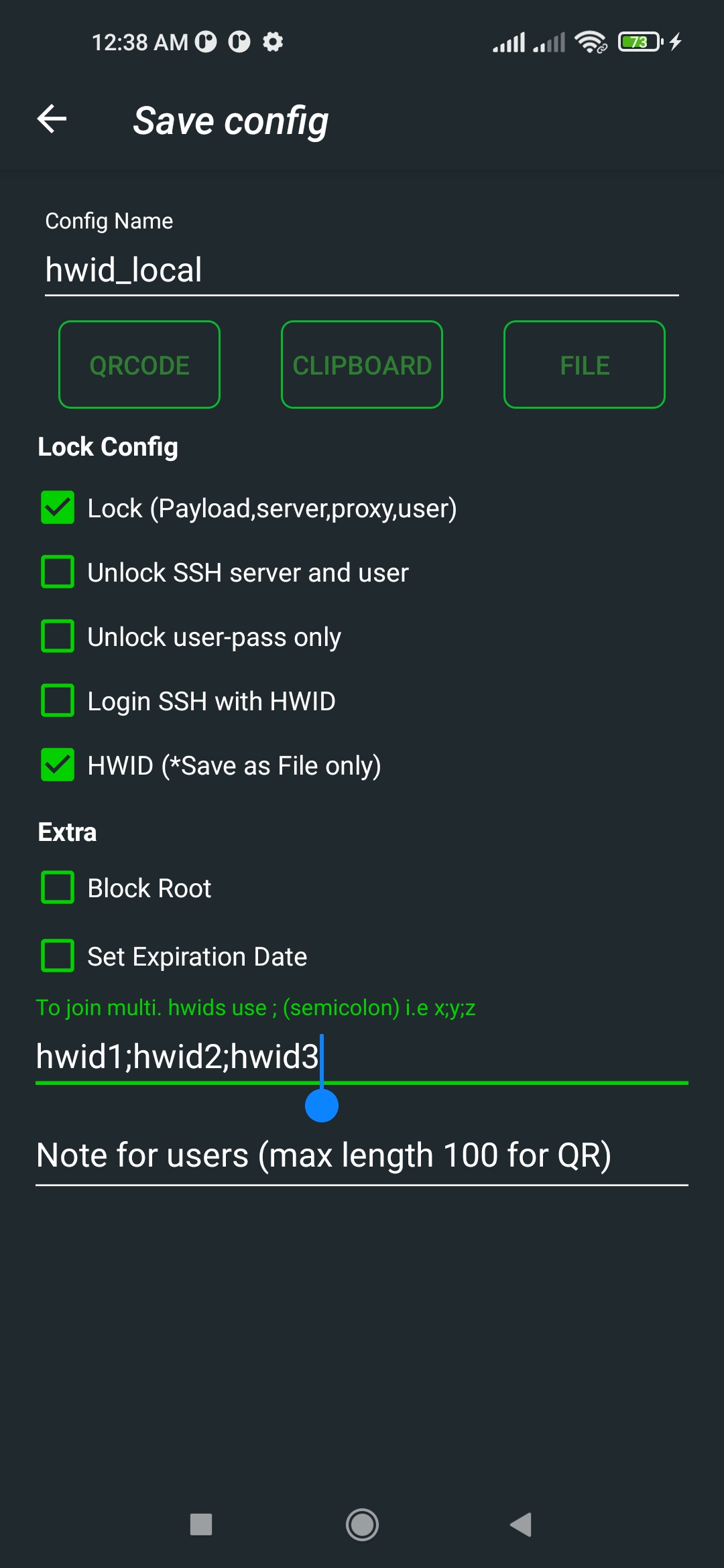 Screenshot of HWID (*Save as File only)