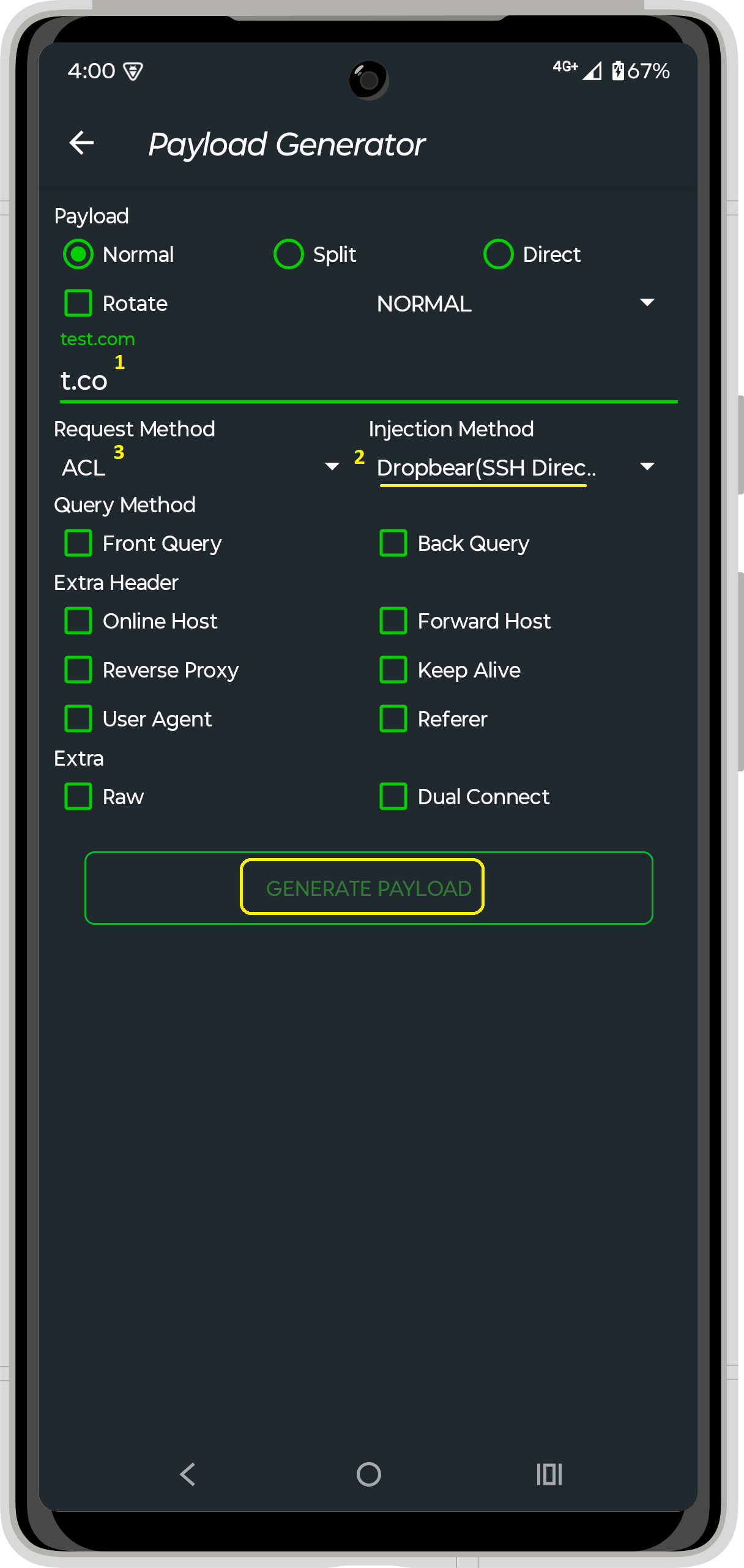 SSH Direct + Payload